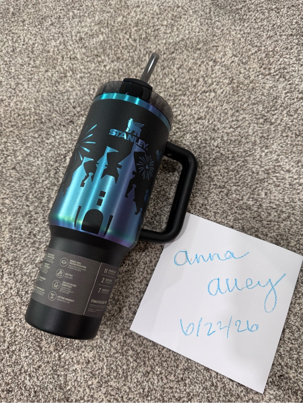 Custom engraved Disney themed 40oz Stanley in color chroma